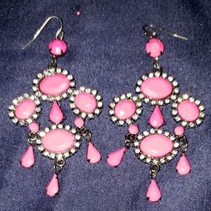 Pink chandelier earrings